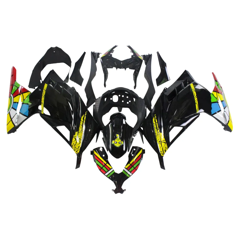 Amotopart Kawasaki 2013-2024 EX300/NINJA300 Zwart kleurrijke kuipkit