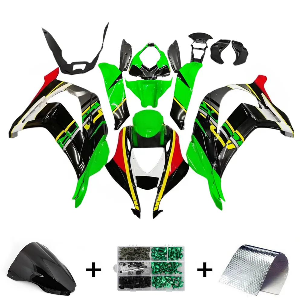 Amotopart Kawasaki 2016-2020 ZX10R groen-zwarte kleurenmix kuipset