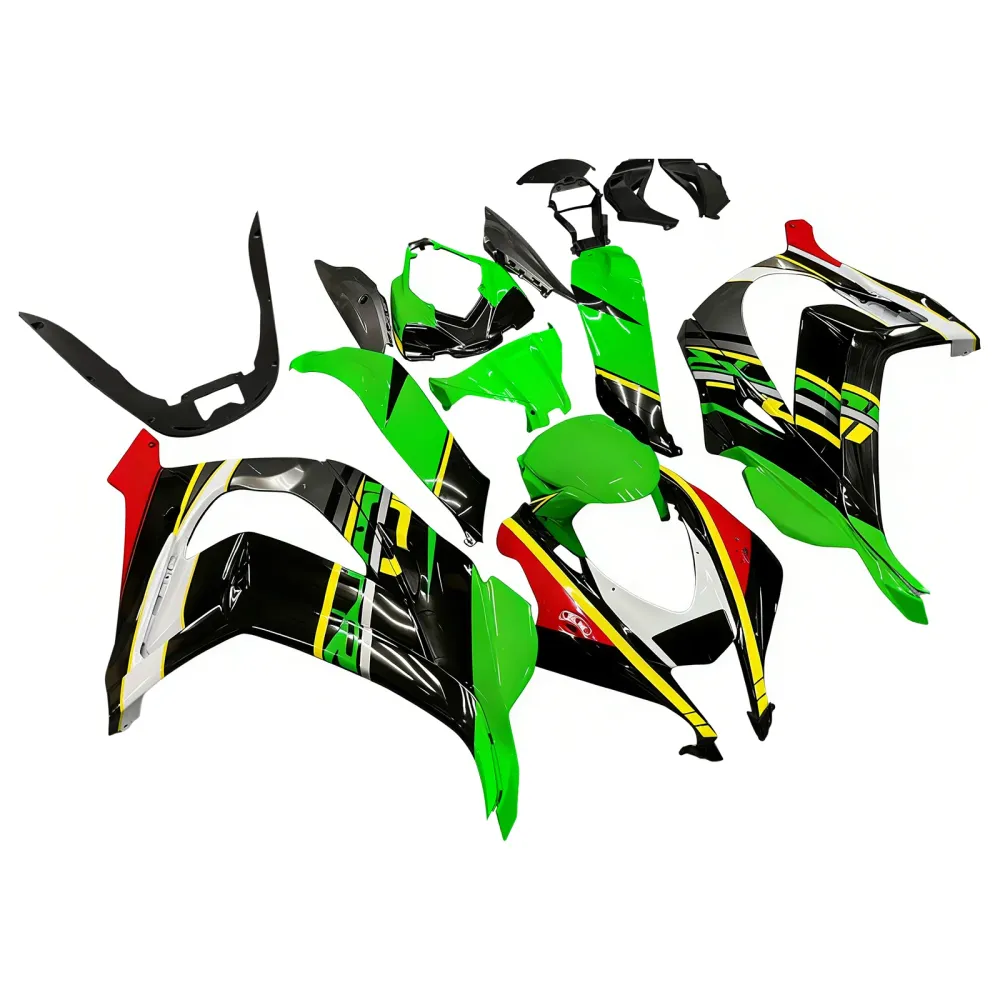 Amotopart Kawasaki 2016-2020 ZX10R groen-zwarte kleurenmix kuipset