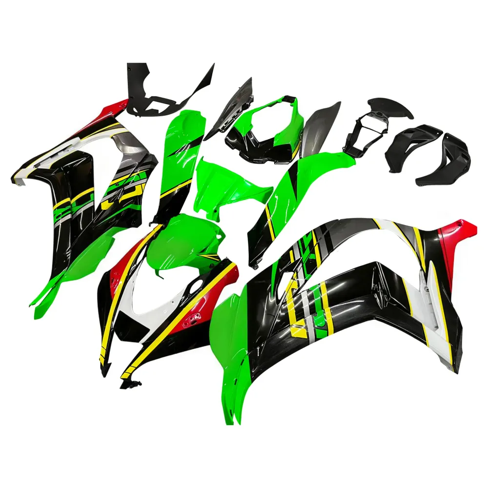 Amotopart Kawasaki 2016-2020 ZX10R groen-zwarte kleurenmix kuipset