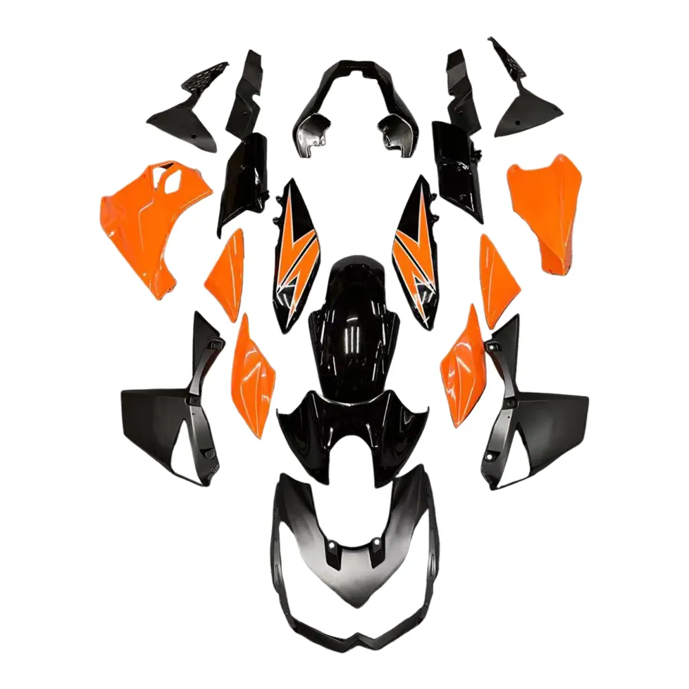 Amotopart Kawasaki Z1000 2010-2013 Glanzende oranje zwarte kuipkit