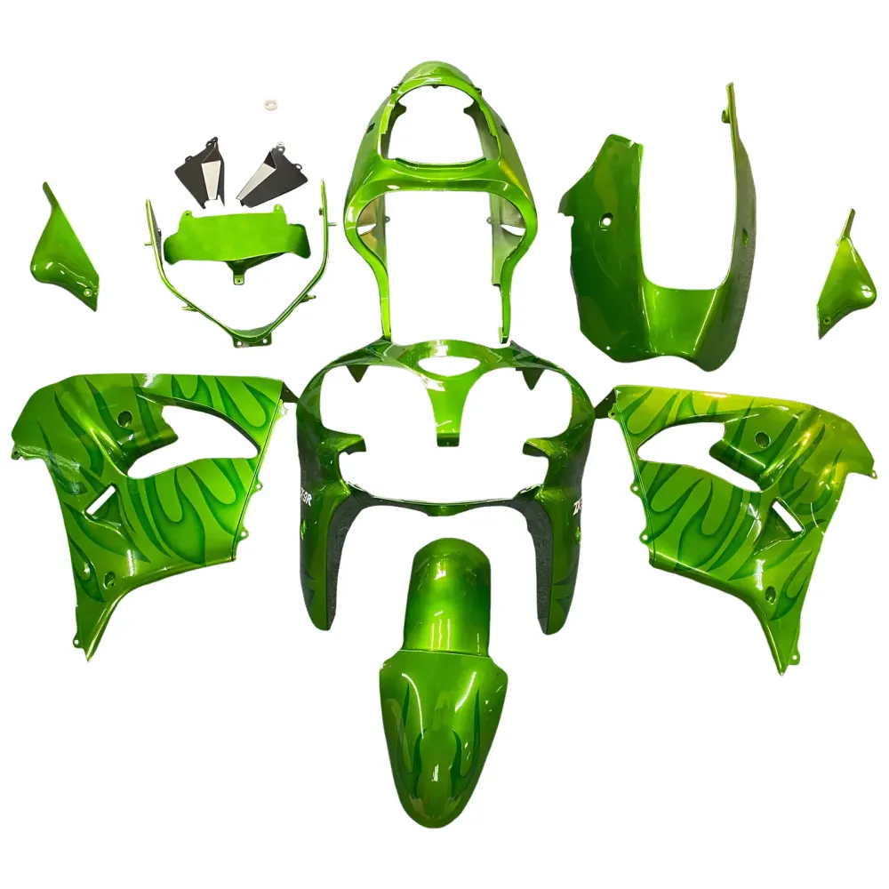 Amotopart Kawasaki ZX9R 2000-2001 Gloss Green Fairing Kit