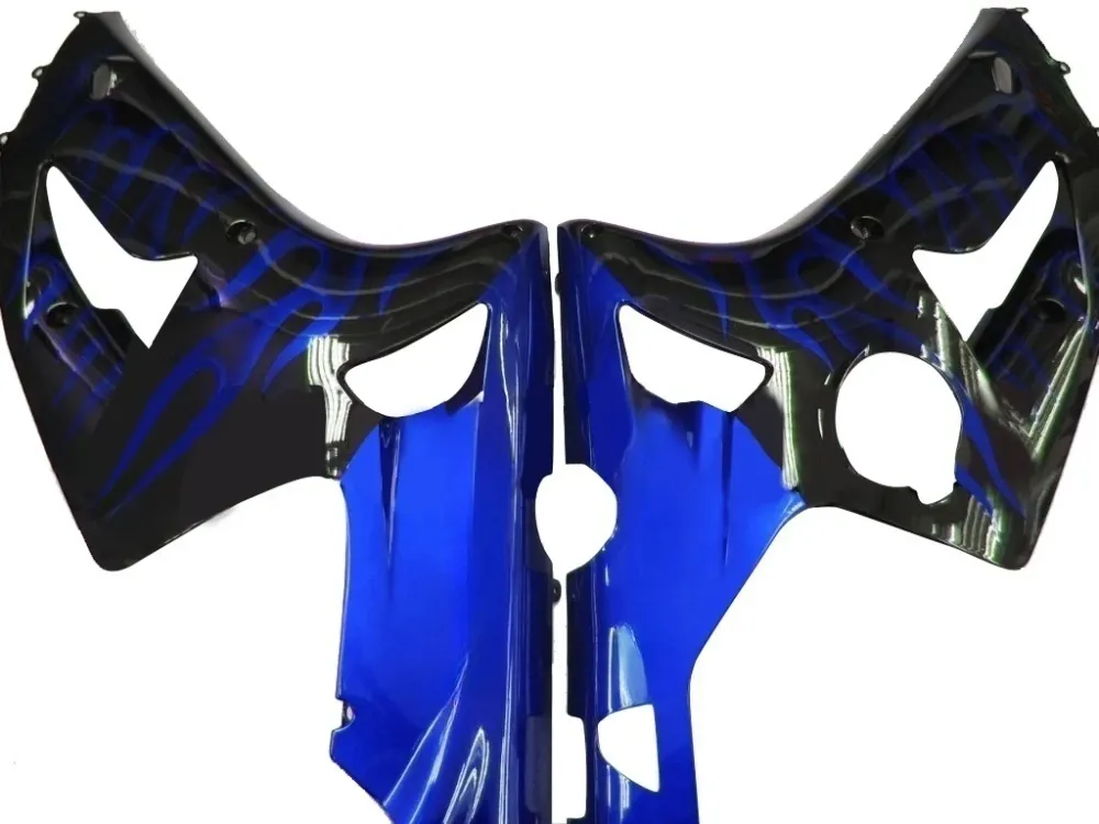 Amotopart kuip voor Kawasaki ZX6R 2003-2004, zwart&Bblauwe vlammenset