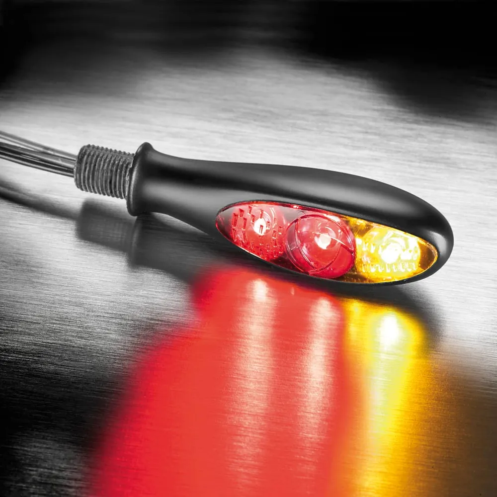 Kellermann Micro S DF Dark 3 1 Mini LED Motorfiets Achterlicht / Richtingaanwijzer