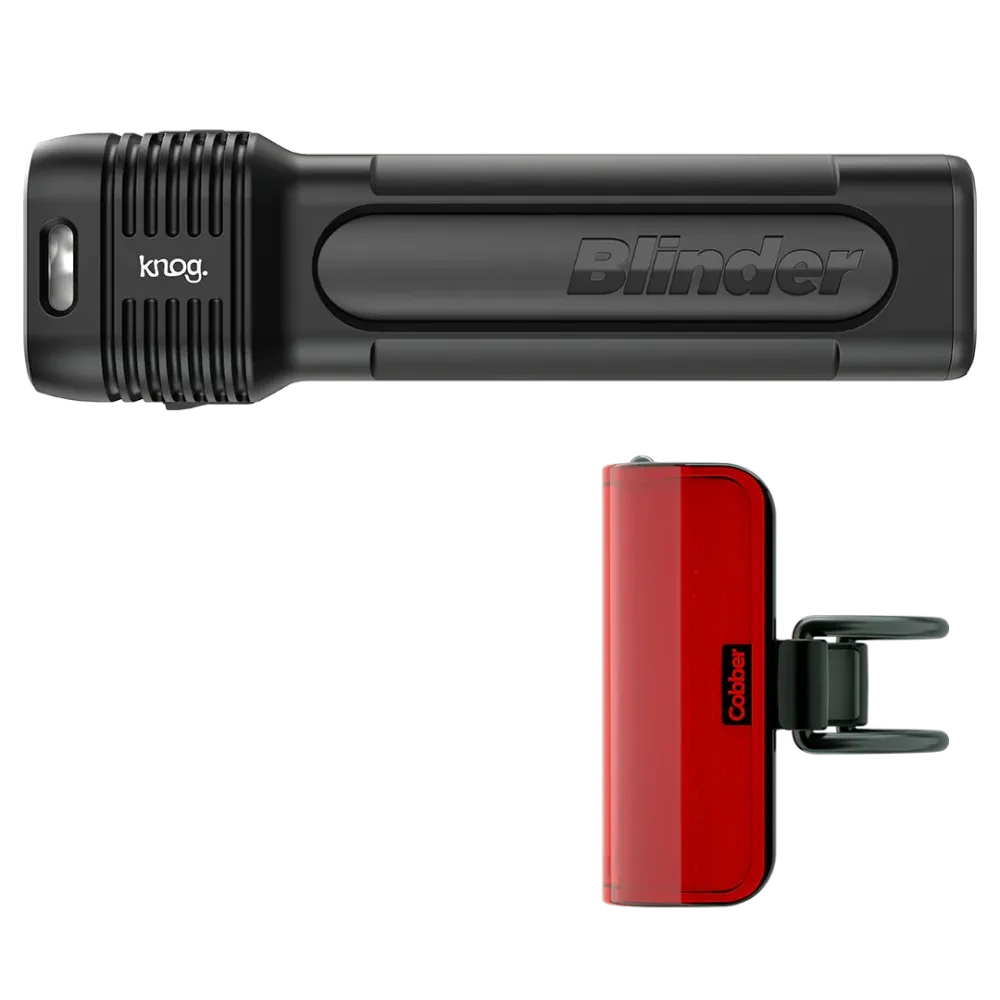 Knog Blinder Pro 1300 + Cobber Mid Rear Twinpack fietsverlichting set