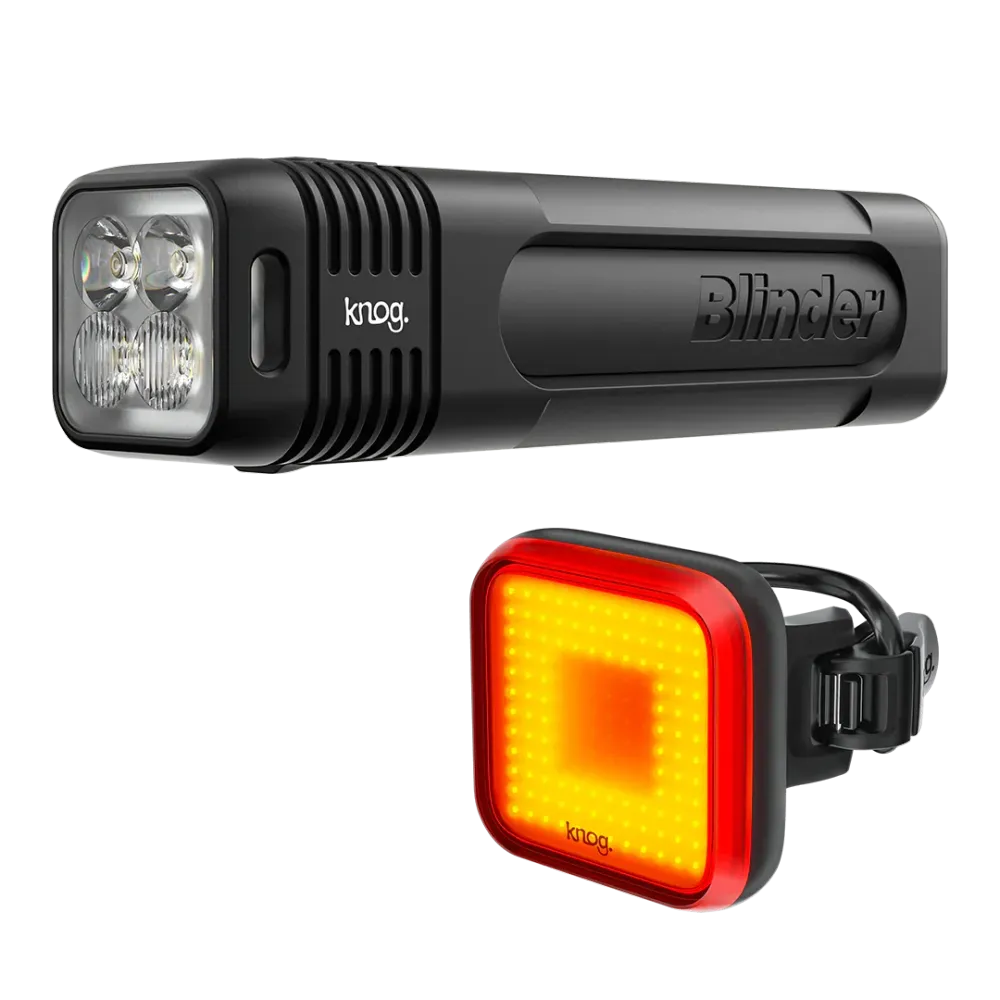 Knog Blinder Pro 900 + Blinder Square Rear Twinpack fietsverlichting set