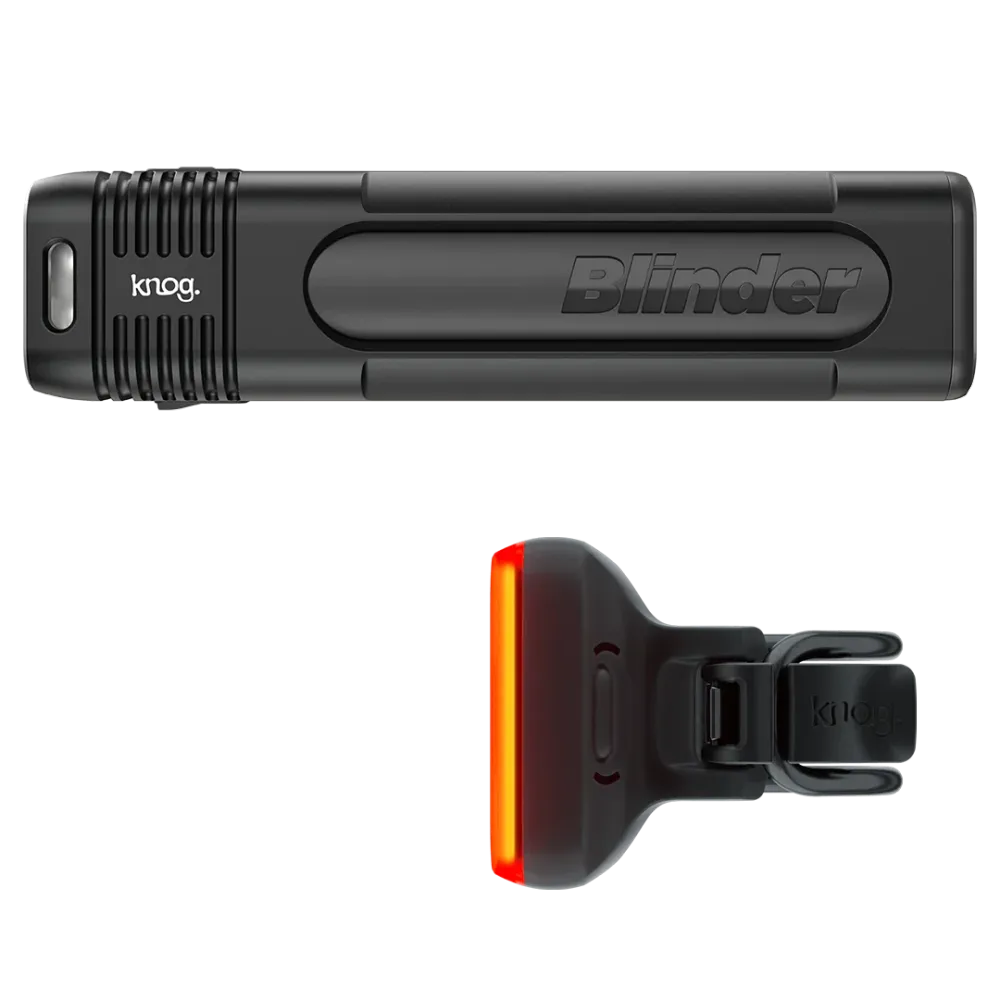 Knog Blinder Pro 900 + Blinder Square Rear Twinpack fietsverlichting set