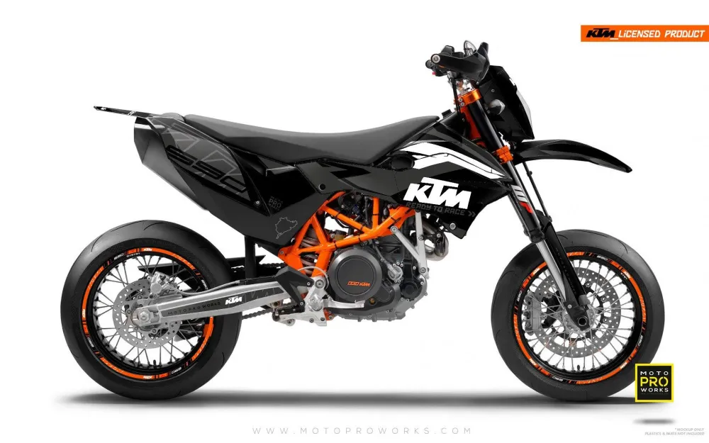 KTM 690 SMC-R GRAPHICS - "ABSTRAKT" (zwart/grijs)