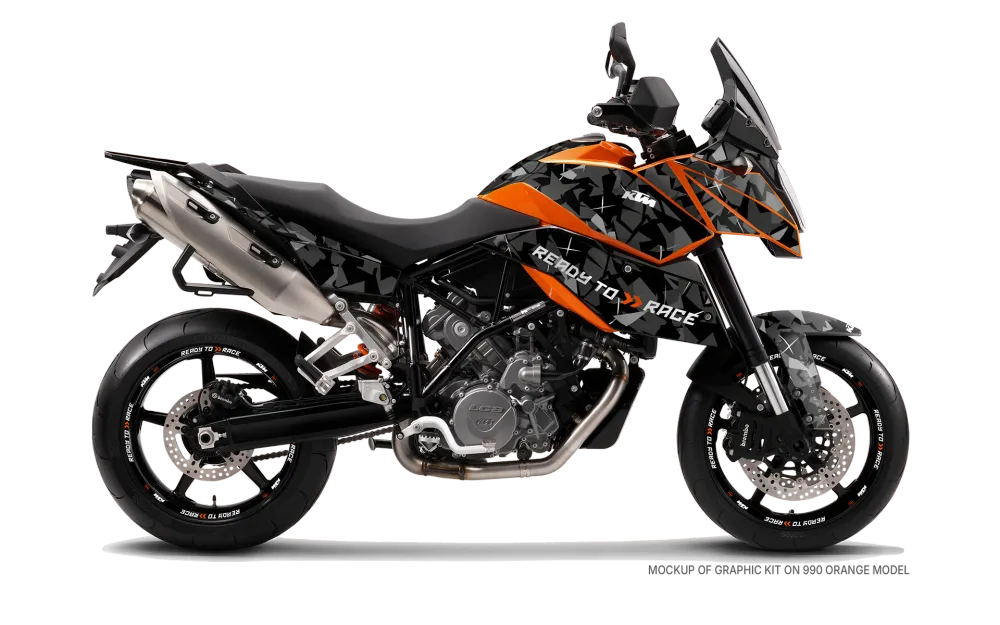 KTM 990 SM / SMR / SMT GRAPHICS - "Flake" (Zwart)