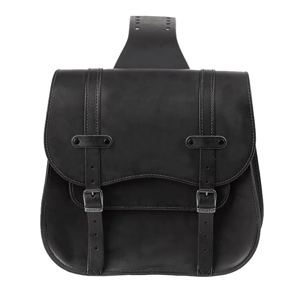 Ledrie Overgooier 30L lederen motorpostbode tas set