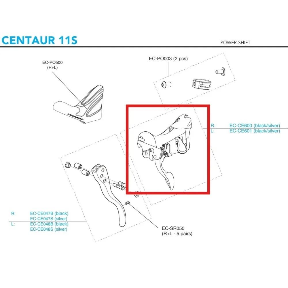 Linker schakelpookhuis CAMPAGNOLO CENTAUR 11V 2018 Velgremmen