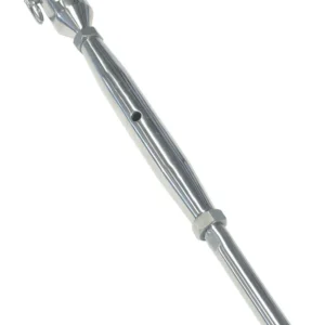 Marinetech Wantspanner M6 met Walsterminal en Gaffel, gedraaid, touw 4mm