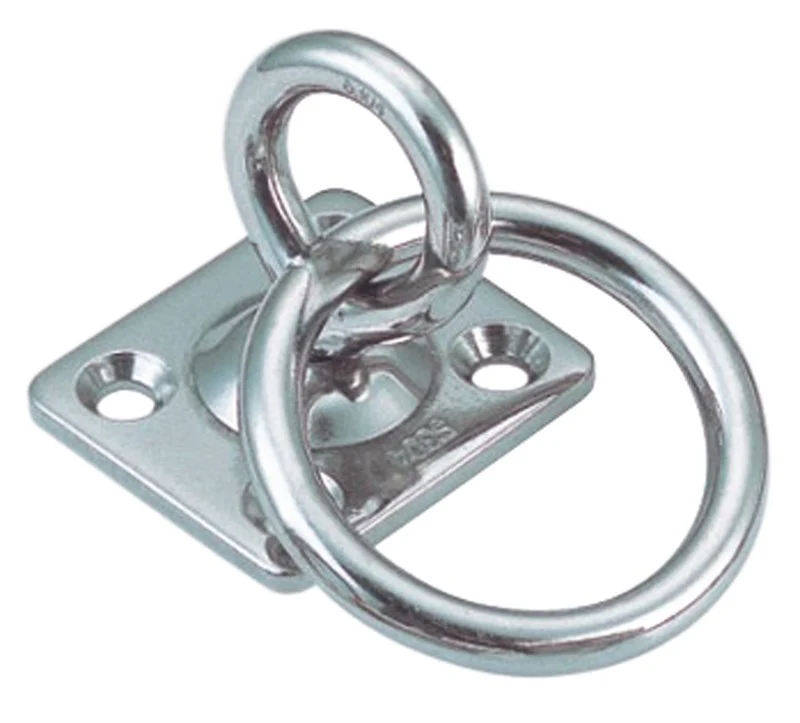 Marinetech Warteloog met Ring 8mm en rechthoekige grondplaat 50x50 mm