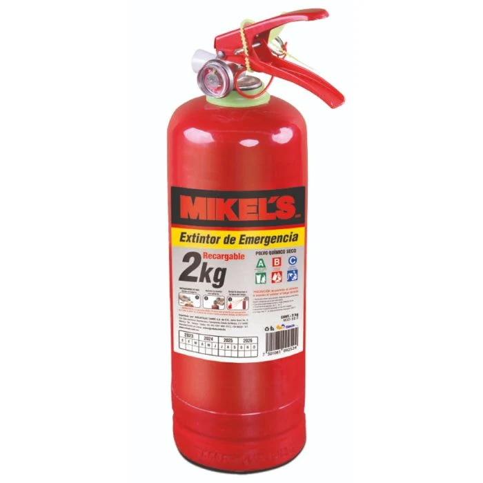 Extintor de emergencia recargable 2 kg Modelo: EE-2 Marca MIKELS