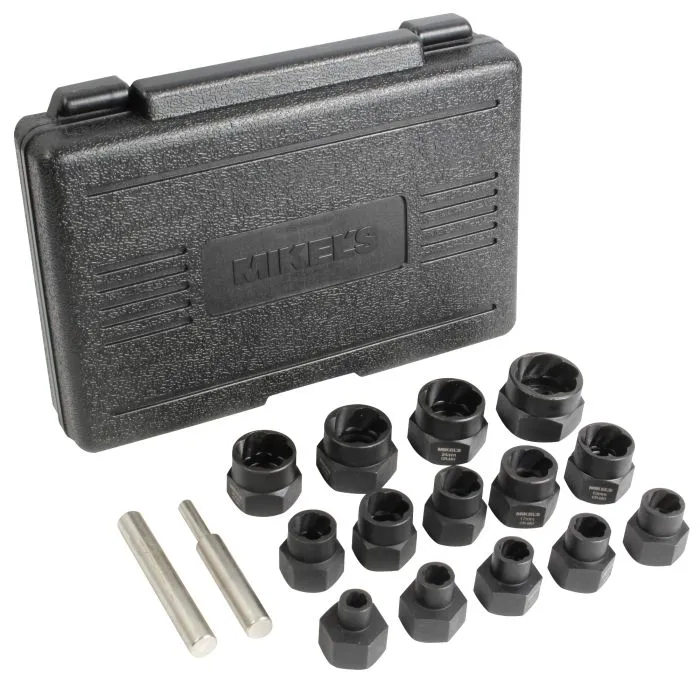 Kit de Dados Extractores en Espiral 16pzas. Modelo: KDE-16 Marca MIKELS
