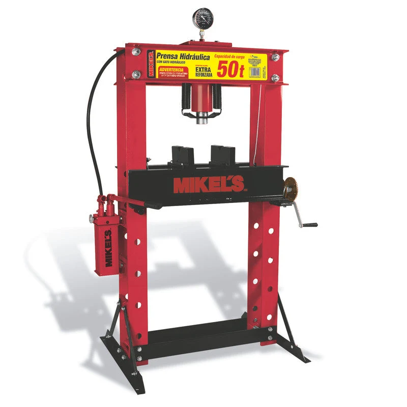 Prensa hidráulica con pistón y manómetro (50 ton) Modelo: PHB-50 Marca MIKELS