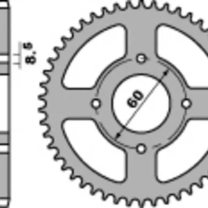PBR Staal standaard achtertandwiel 833 - 428