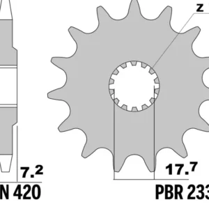 PBR Staal standaard voortandwiel 2335- 420