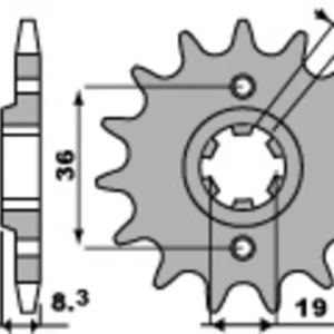 PBR Staal standaard voortandwiel 2502 - 520