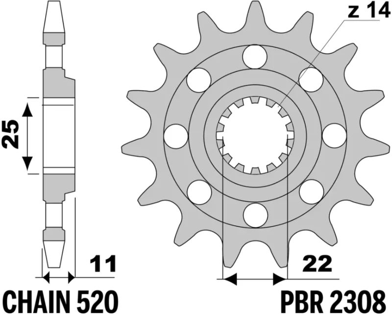 PBR Steel Standard Front Sprocket - 520