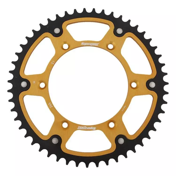 Supersprox staal/ aluminium achtertandwiel goud - Yamaha / Fantic Pro Moto Parts