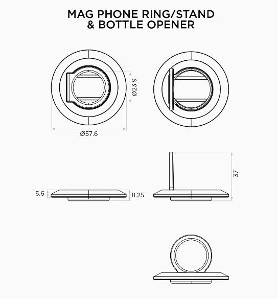 QUAD LOCK mag phone ring/stand & bottle opener