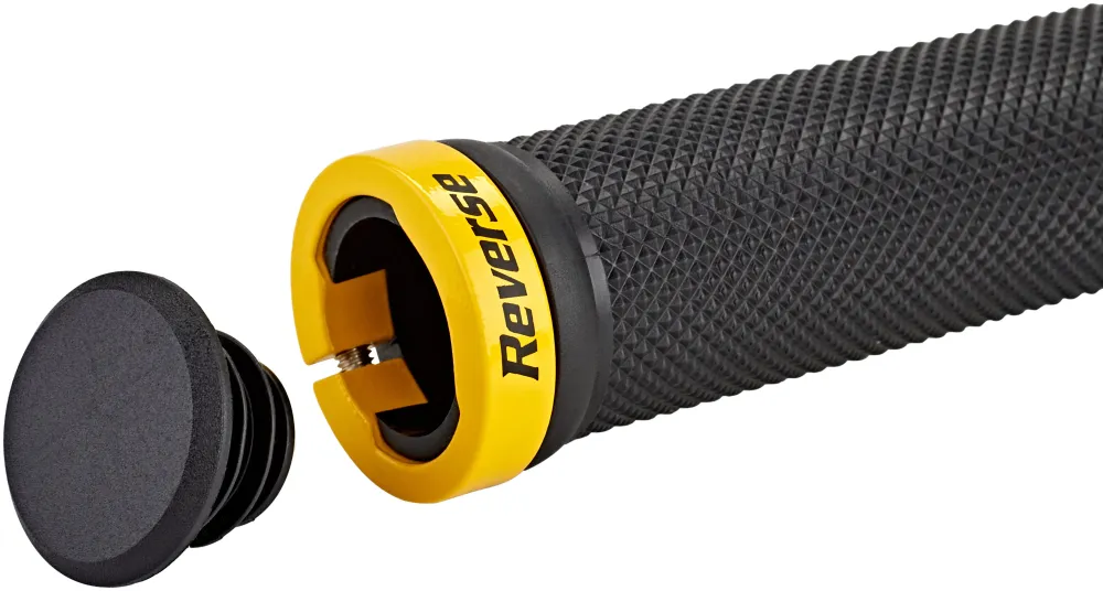 Reverse Lock-On grips zwart/geel