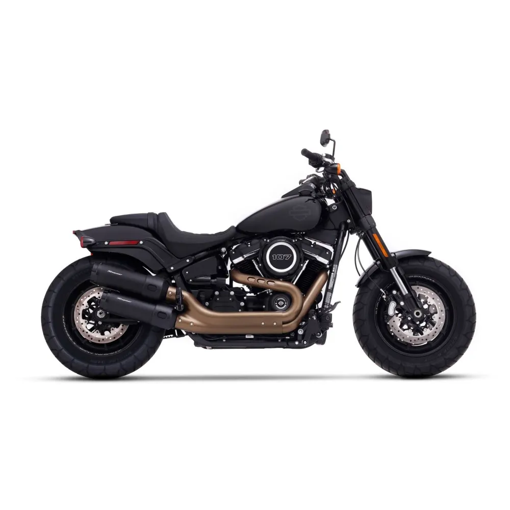 Rinehart 4,5" Fat Bob Slip-On Dempers Zwart voor Harley
