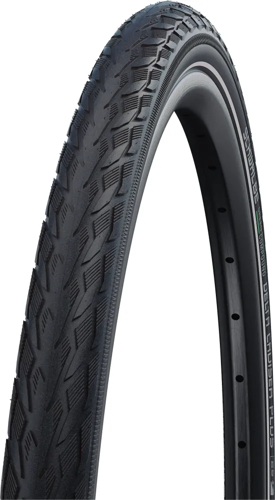Schwalbe Delta Cruiser Plus Active Draadband 20x1.75" PunctureG E-25 Green Compound Reflex zwart