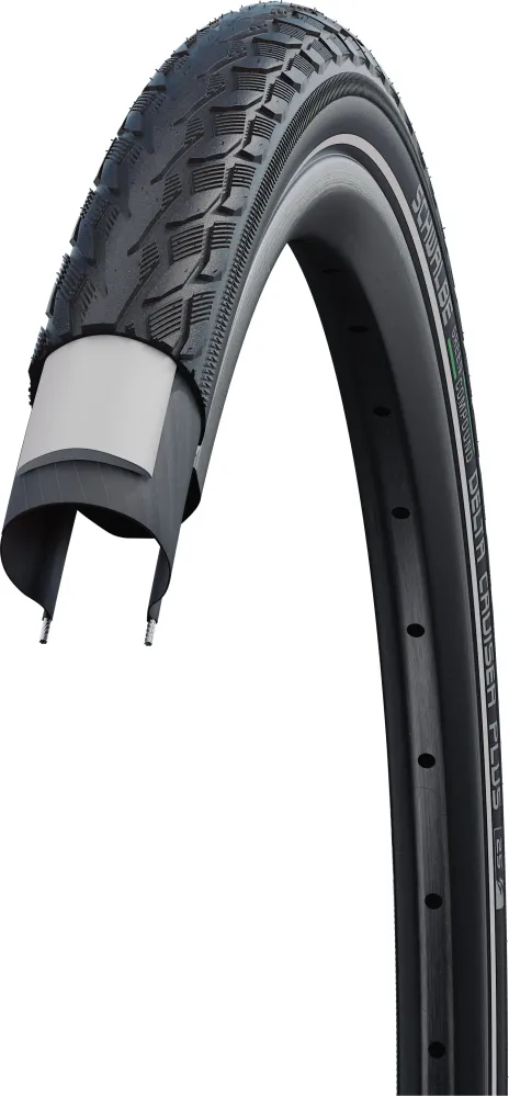 Schwalbe Delta Cruiser Plus Active Draadband 20x1.75" PunctureG E-25 Green Compound Reflex zwart