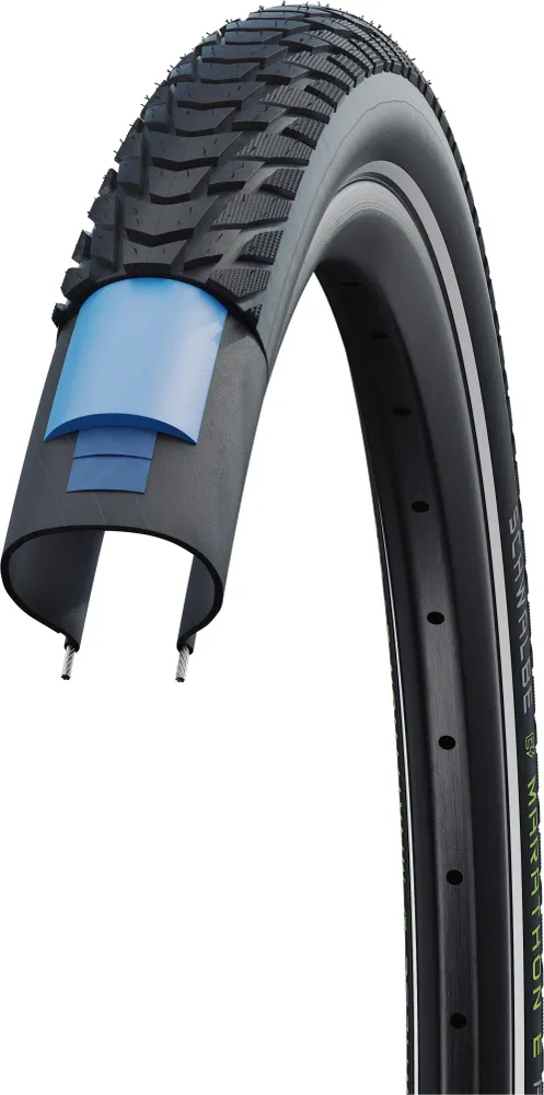 Schwalbe Marathon E-Plus Perform Draadband 28x1.75" Smart DualGuard E-50 Addix E Reflex zwart