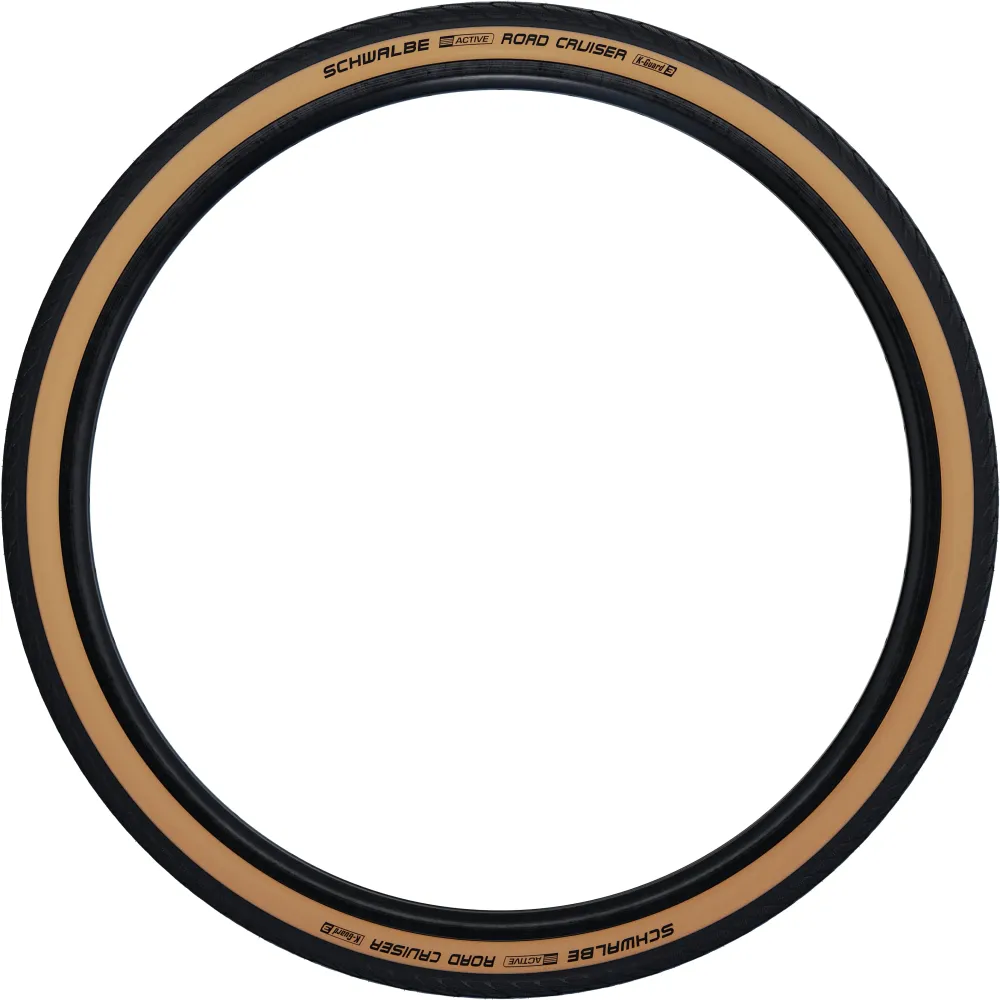 Schwalbe Road Cruiser Active Draadband 27x1 1/4" KvlrGuard Green Compound beige/zwart