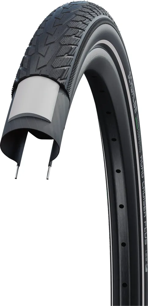 Schwalbe Road Cruiser Plus draadband 28x1.60" Active TwinSkin PunctureGuard E-25 Green zwart