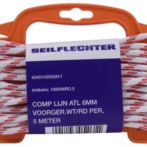 Seilflechter Atlantik Compakt val- schoot- trimlijn wit/rood (per meter)