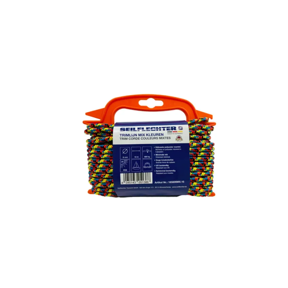 Seilflechter Trimlijn 6 mm Ø op haspel 5 meter multicolor