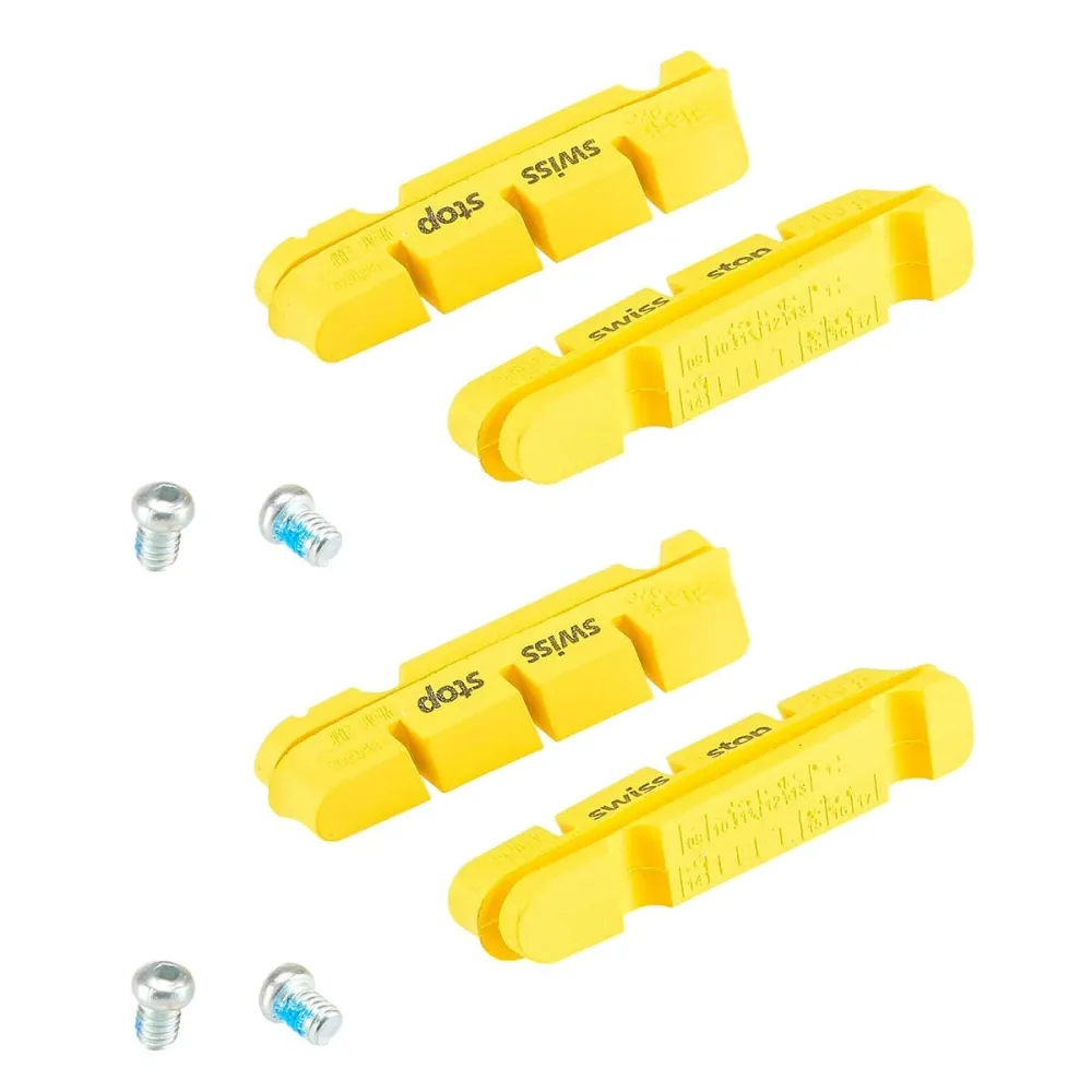 Set van 4 SWISS STOP FLASH schoenen Carbon geel