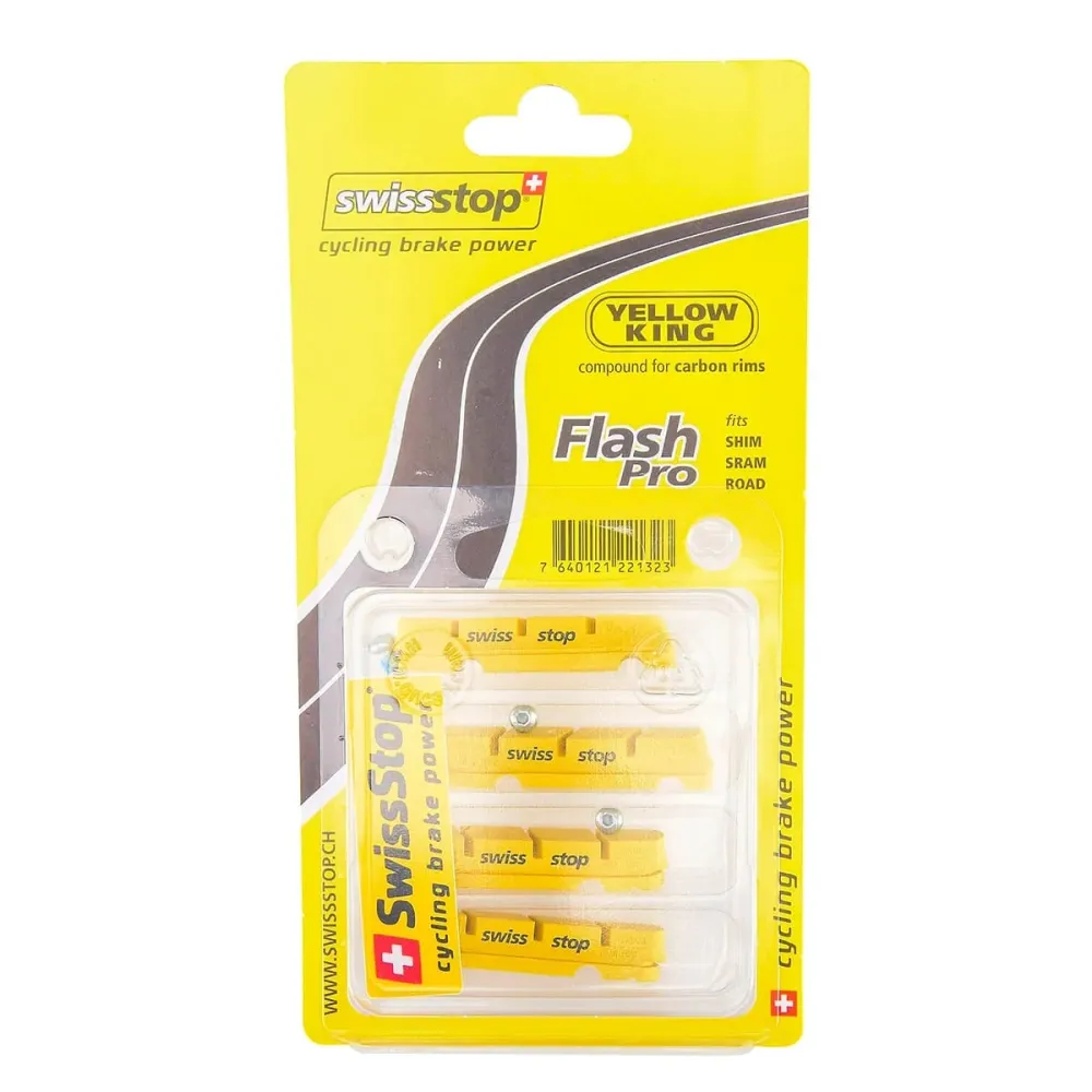 Set van 4 SWISS STOP FLASH schoenen Carbon geel