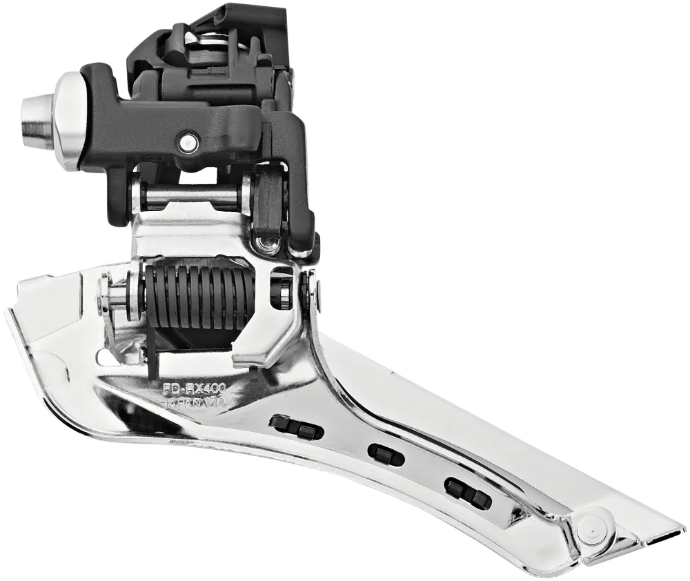 Shimano GRX FD-RX400 Voorderailleur 2x10 aanlas zwart/zilver