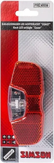 Simson Bagagedrager achterlicht ''Coast'' 1 LED - On/Off (batterij)