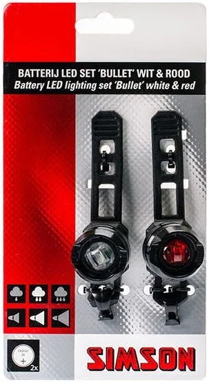 Simson Battery LED Verlichtingsset "Bullet" 2.5/1.5 Lux