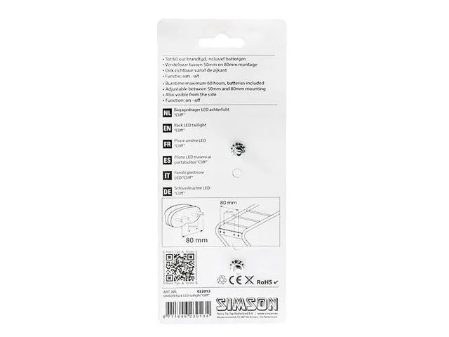 Simson Cliff LED bagagedrager achterlicht