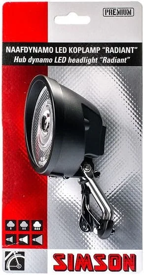 Simson Koplamp voor naafdynamo ''Radiant'' - 7 Lux