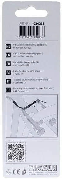 Simson Remkabelbuis V-Brake Flexibel incl. Rubbers