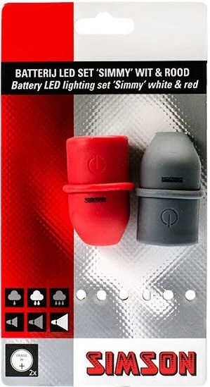 Simson Verlichtingsset LED ''Simmy'' - zwart/rood (batterij)