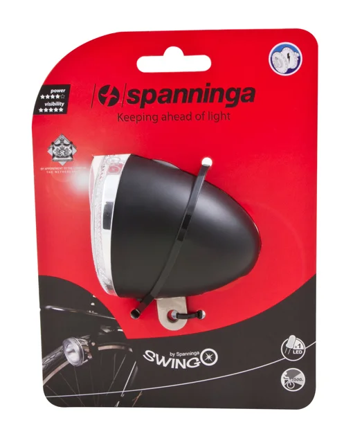 Koplamp Spanninga Swingo XB LED met reflector incl. batterijen - Zwart