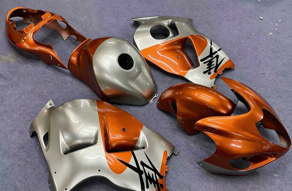 Amotopart 1999-2007 GSX1300R Hayabusa Suzuki oranje & zilveren kuipset