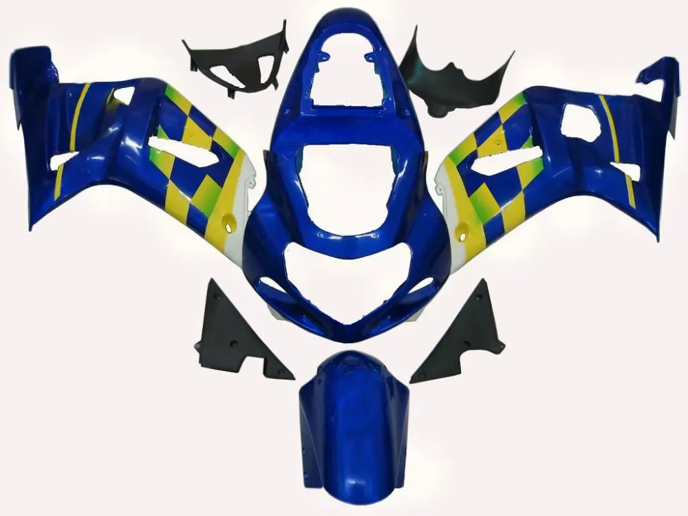 Amotopart 2000-2002 Suzuki GSXR1000 Fairing Blue & Yellow Kit