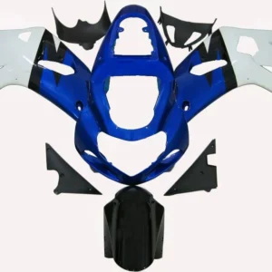 Amotopart 2000-2002 Suzuki GSXR1000 Fairing Blue & White Style2 Kit