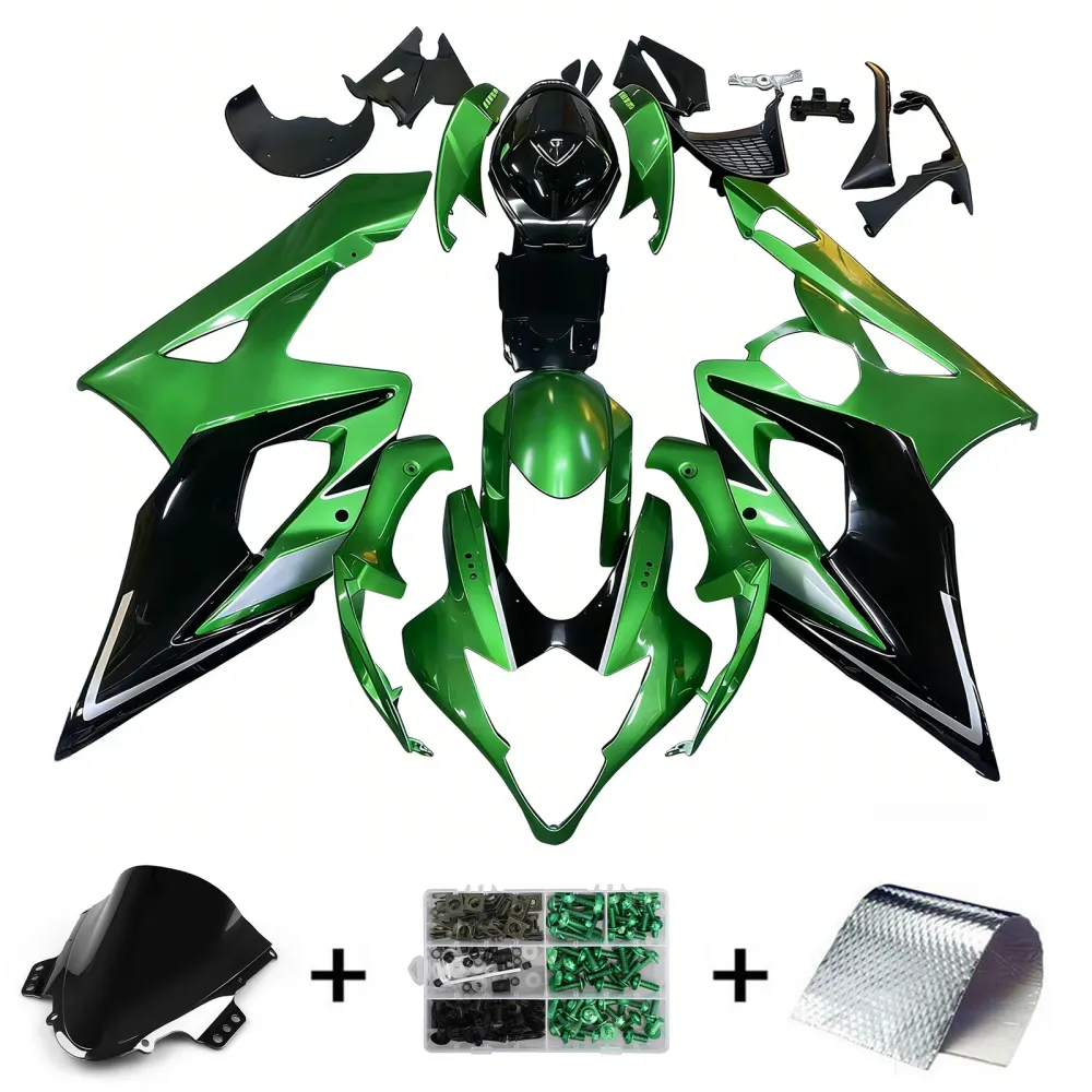 Amotopart 2005-2006 K5 GSXR1000 Suzuki Green & Black Fairing Kit