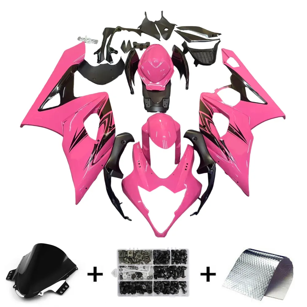Amotopart 2005-2006 K5 GSXR1000 Suzuki Pink & Black Fairing Kit